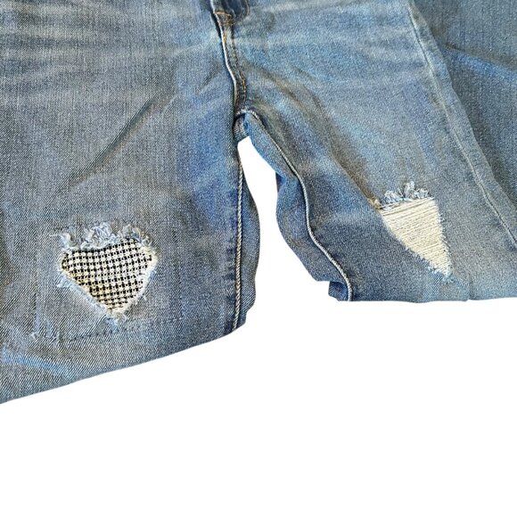 Levi's High Rise Ankle Straight Distressed Medium Wash Denim Jeans 12 - Picture 5 of 6